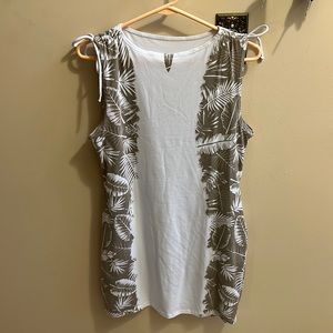 Summer dress size X-Large olive/taupe floral side print